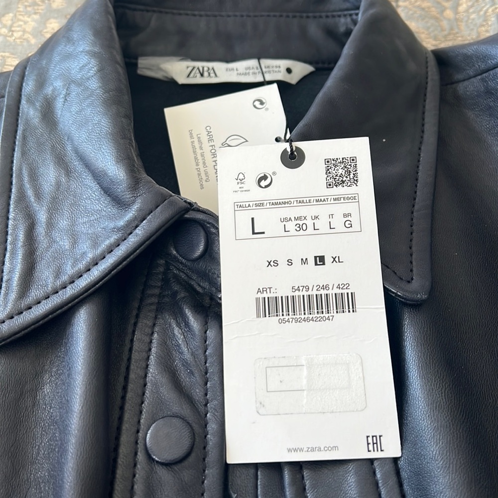 Gorgeous genuine leather Zara Midi dress new with tags!